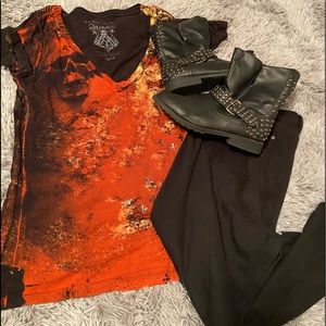 Affliction Skull Tee